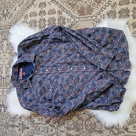 Cinch Other - 🍁Cinch Modern Fit Paisley Print Pearl Snap Shirt sz M